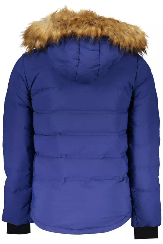 Blue Polyamide Men Jacket