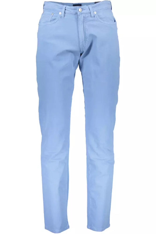 Light Blue Cotton Men Pant