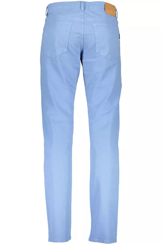 Light Blue Cotton Men Pant