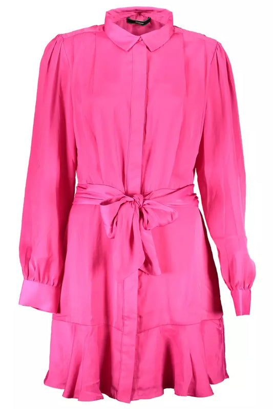 Pink Polyester Women Dress
