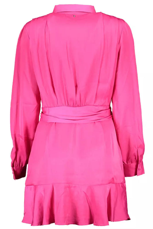 Pink Polyester Women Dress