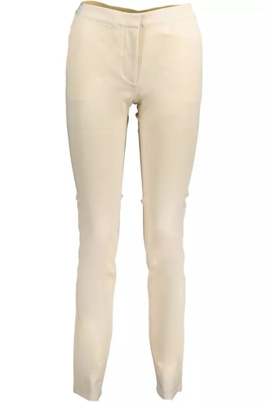 Beige Polyester Women Pant