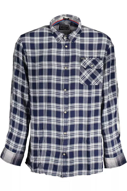 Blue Viscose Men Shirt