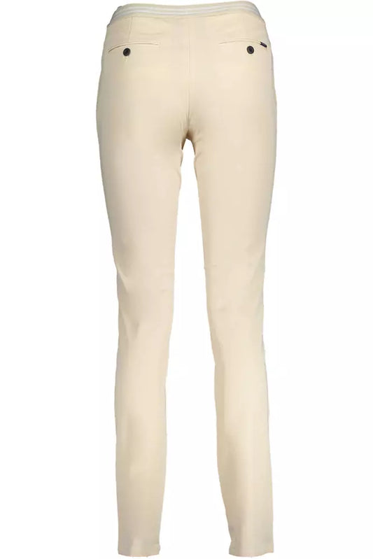 Beige Polyester Women Pant