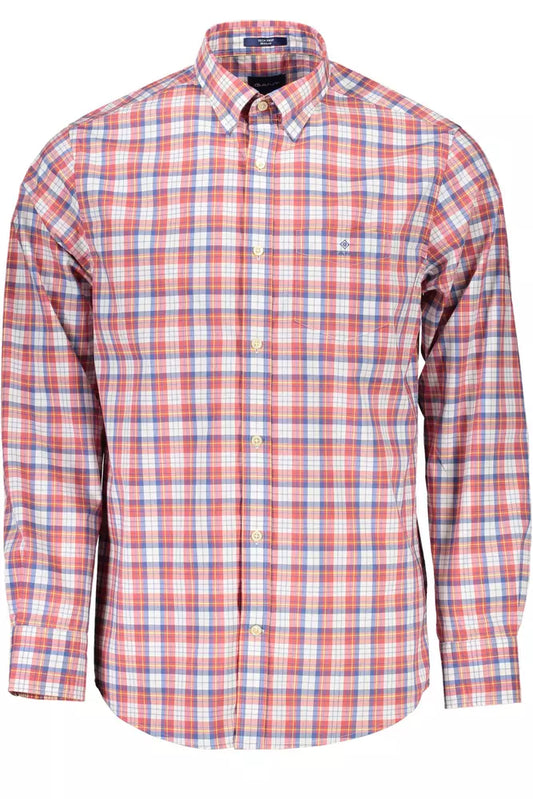Red Cotton Men Shirt