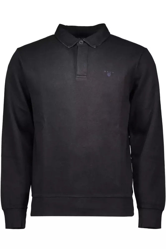 Black Cotton Men Polo Shirt