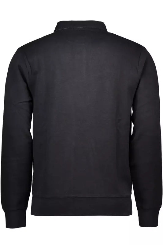 Black Cotton Men Polo Shirt