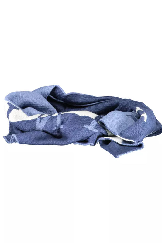 Blue Wool Men Scarf