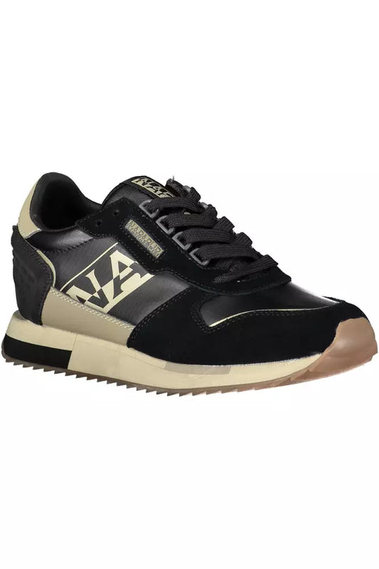 Black Leather Women Sneaker