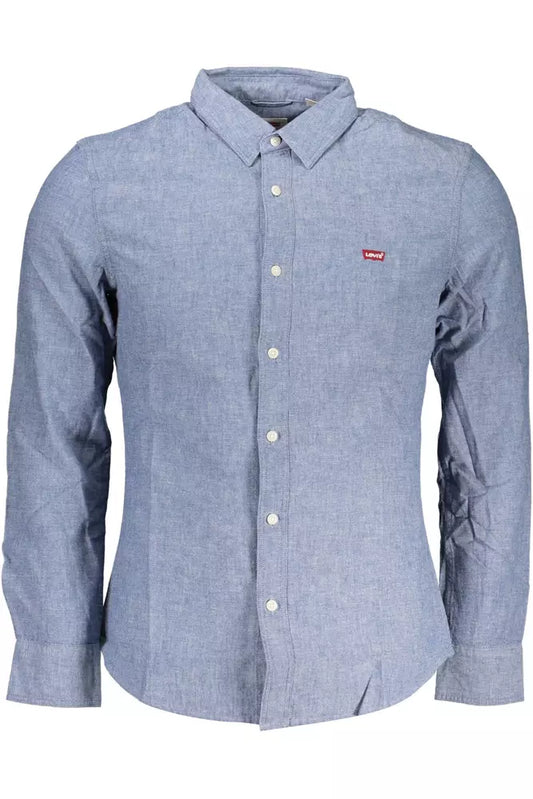 Light Blue Cotton Men Shirt