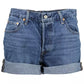 Blue Cotton Women Short
