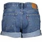 Blue Cotton Women Short