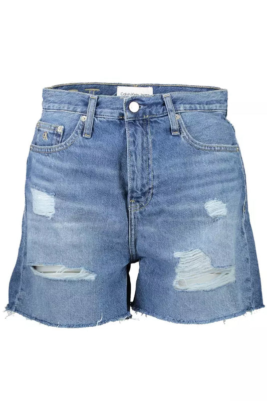 Blue Cotton Women Short