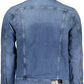 Blue Cotton Men Jacket