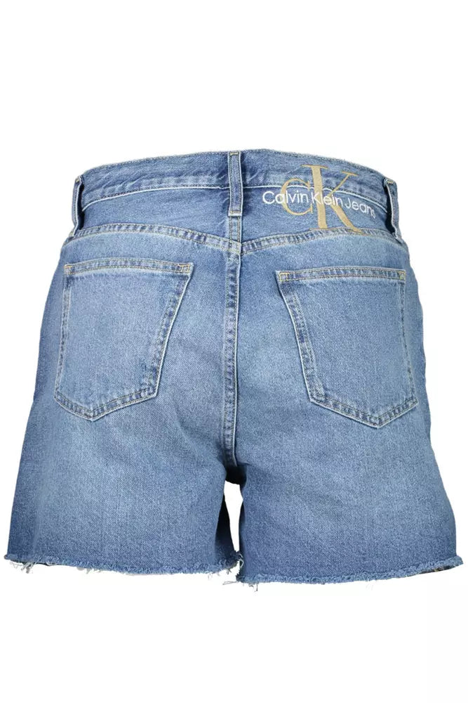 Blue Cotton Women Short
