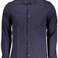 Blue Cotton Men Shirt