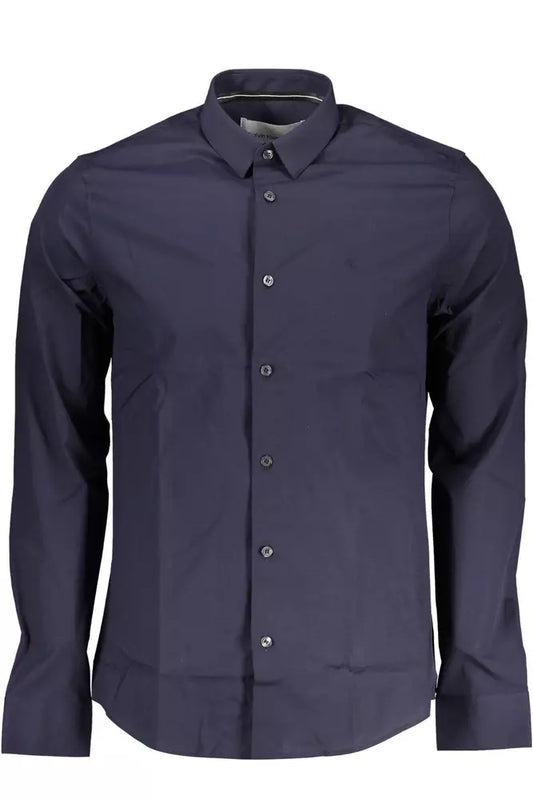 Blue Cotton Men Shirt