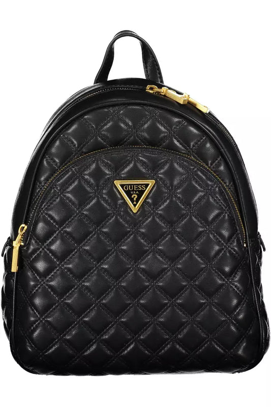 Black Polyethylene Women Backpack