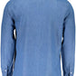 Blue Cotton Men Shirt