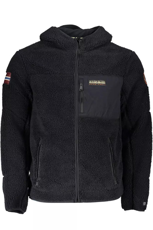 Black Polyester Men Jacket