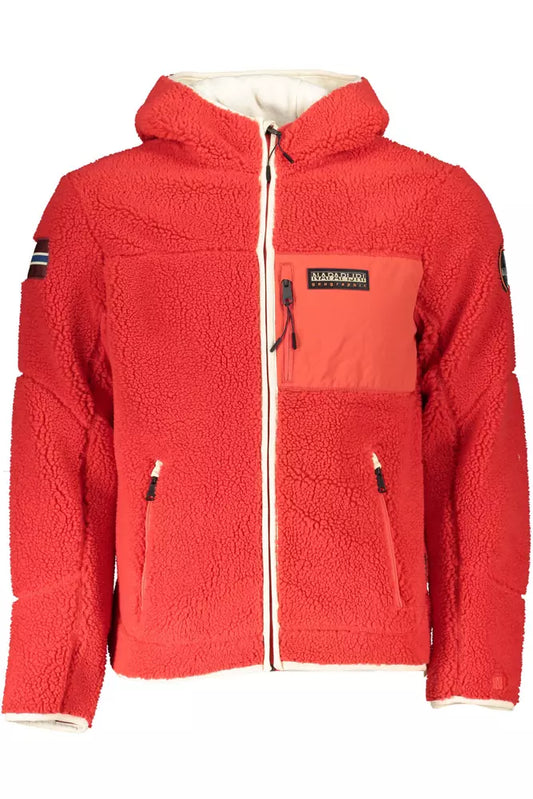 Red Polyester Men Jacket