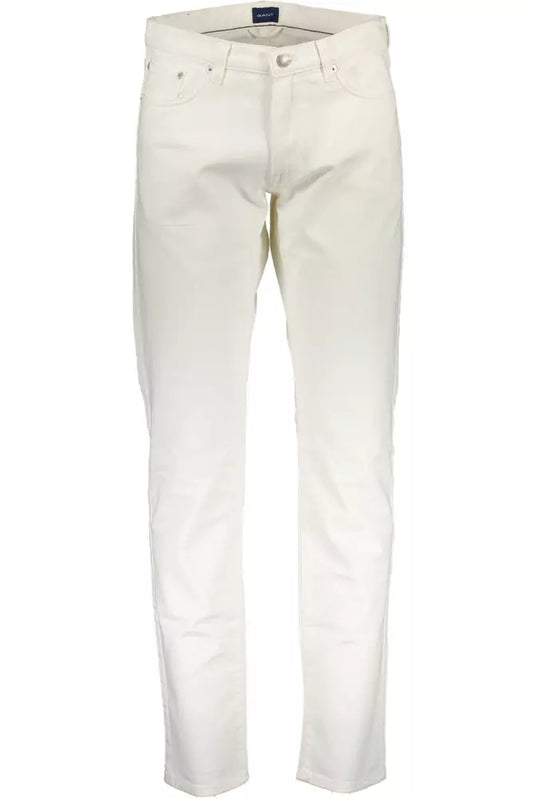 White Cotton Men Trouser