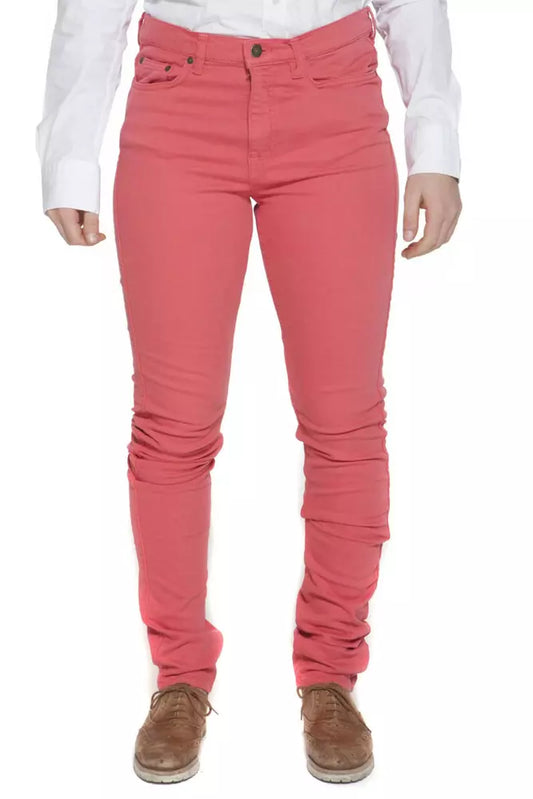 Pink Cotton Women Jean