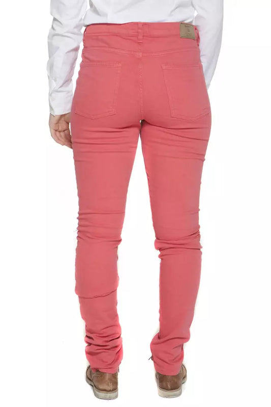 Pink Cotton Women Jean