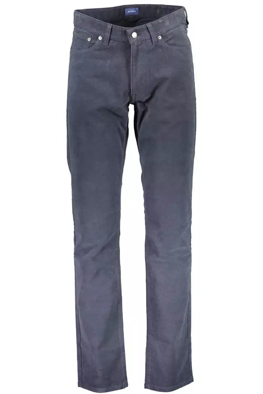Blue Cotton Men Trouser