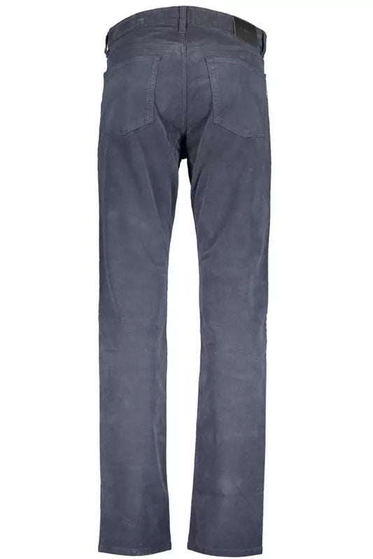 Blue Cotton Men Trouser