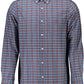Blue Cotton Men Shirt