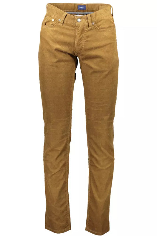 Brown Cotton Mens Trouser