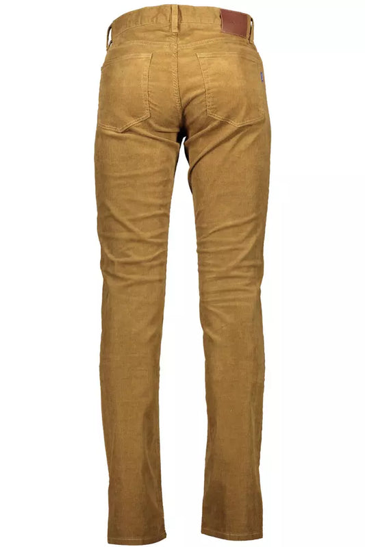 Brown Cotton Mens Trouser
