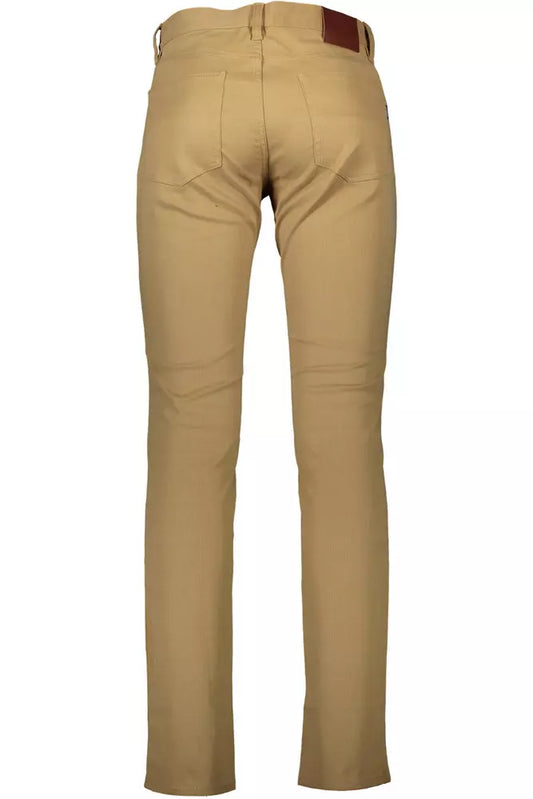 Brown Cotton Men Pant