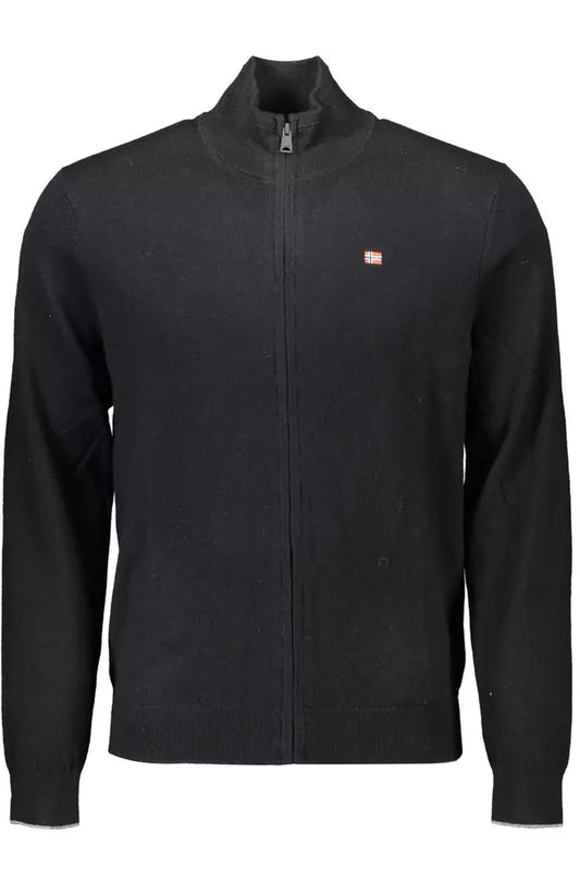 Black Wool Men Cardigan