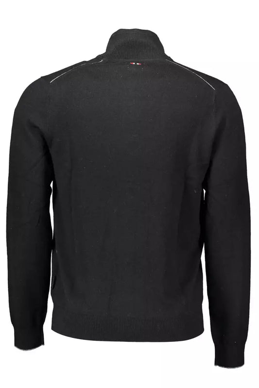 Black Wool Men Cardigan