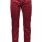 Red Cotton Men Trouser