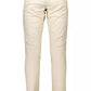 Beige Cotton Men Slim-Fit Trouser