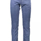 Blue Cotton Men Trouser