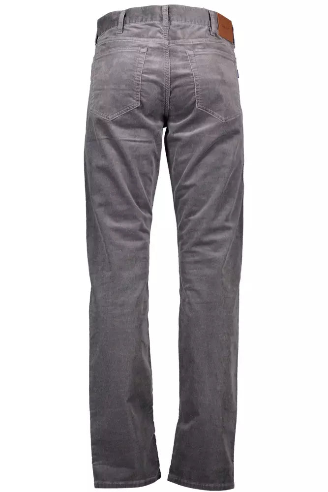 Gray Cotton Men Pant
