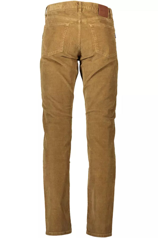 Brown Cotton Men Pant