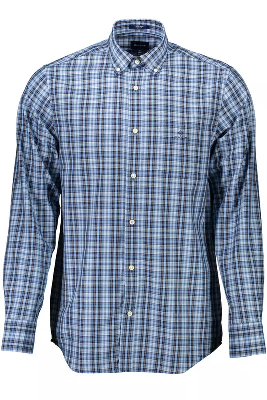 Blue Cotton Men Shirt
