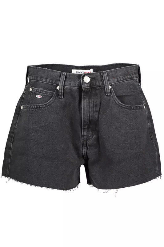 Black Cotton Women Shorts