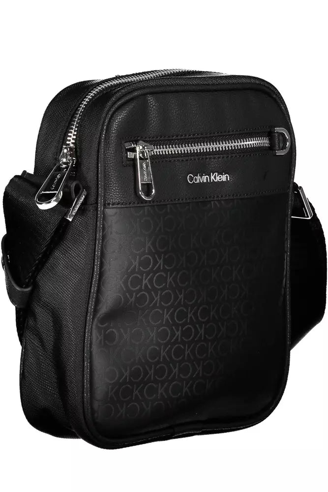 Black Polyester Men Shoulder Bag