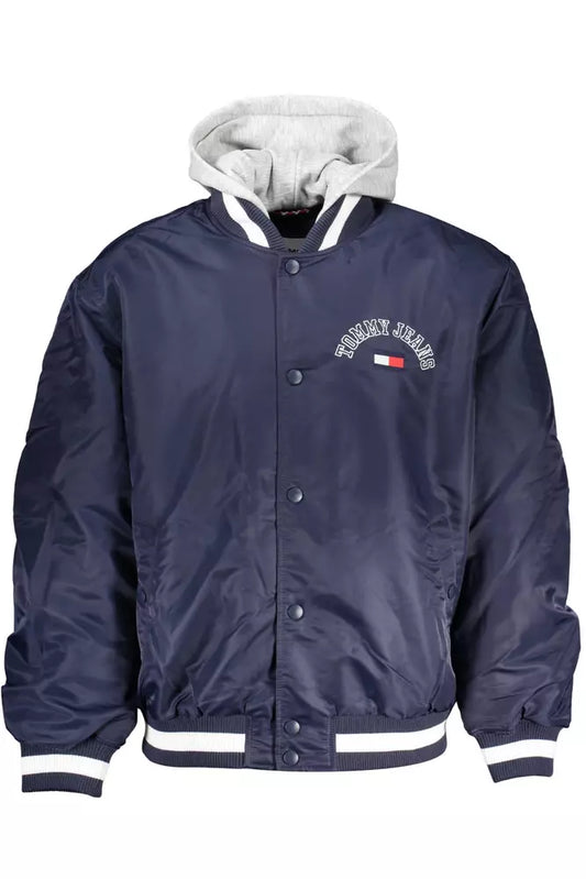 Blue Polyamide Men Jacket