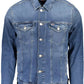 Blue Cotton Men Jacket