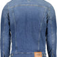 Blue Cotton Men Jacket