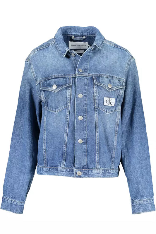 Light Blue Cotton Women Jacket