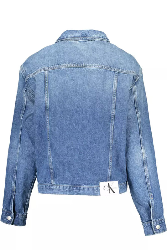 Light Blue Cotton Women Jacket
