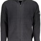 Black Cotton Men Sweater